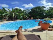 Location de particuliers � particuliers Gite KAZ A LILINE grande piscine chauff�e, et jardin tropical arbor� et fleuri enti�rement clos parking priv� G�te Guadeloupe photo 4